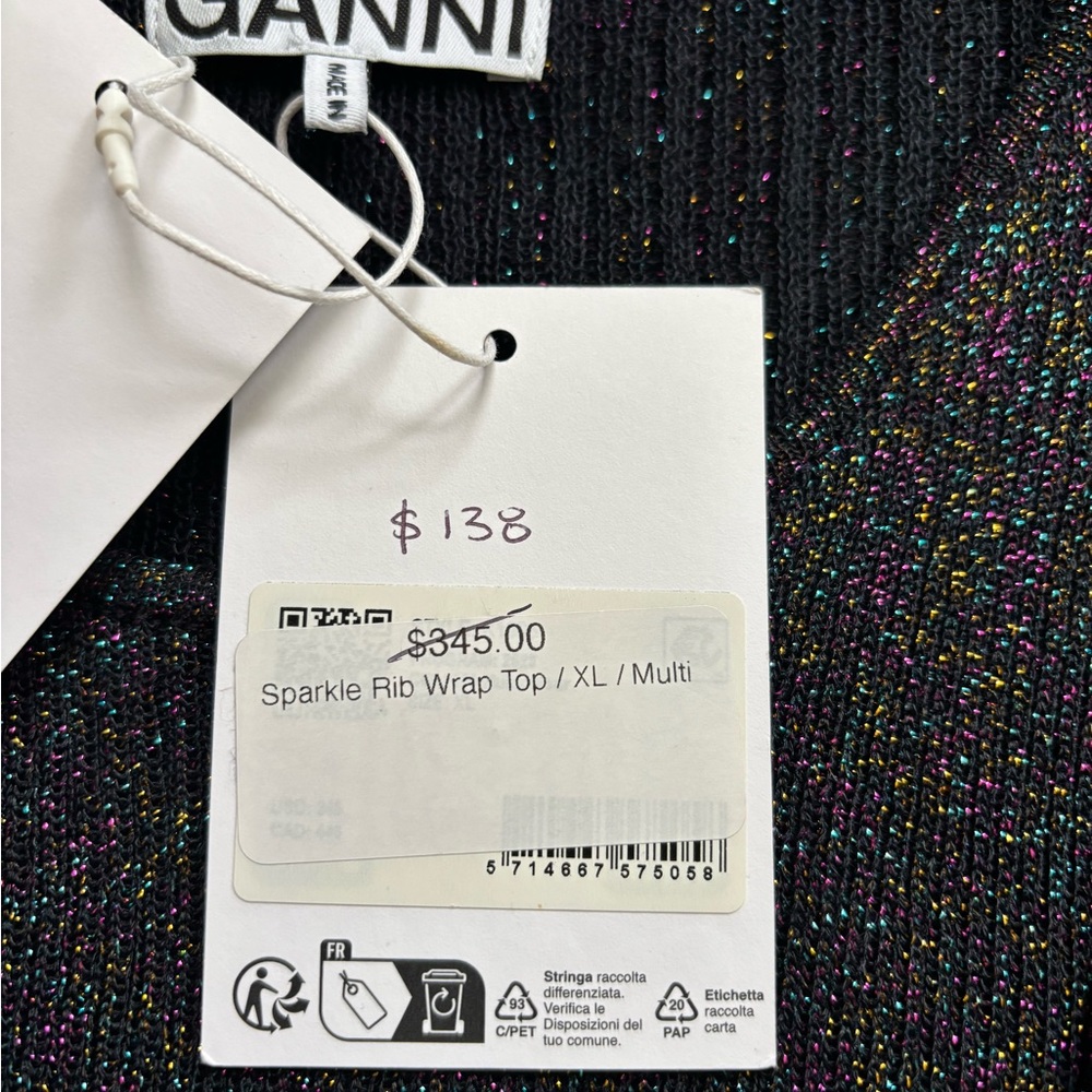 Ganni Black Lurex Knit Top - Picture 4 of 6